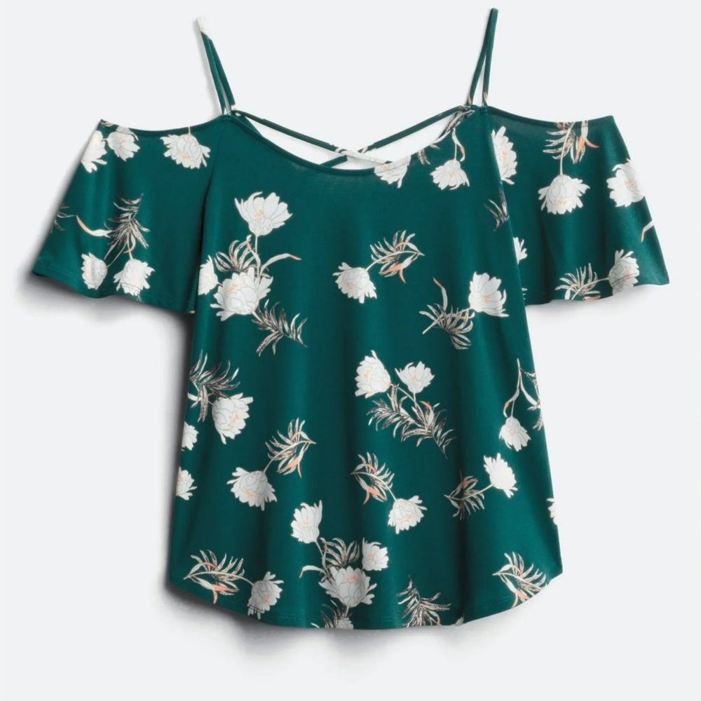 Stitch Fix: "Kaileigh" Valette Back Detail Cold Shoulder Knit Top - Medium